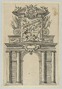 Triumphal arch, from 'Éloges et discours sur la triomphante réception du Roy en sa ville de Paris ...' by Jean-Baptiste de Machault