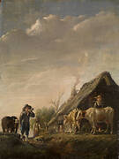 Farmhouse with Cattle and Shepherds