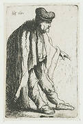 Beggar with his left hand extended