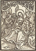 The Virgin Nursing the Christ Child  with Four Angels