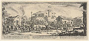 Plate 7: A town being sacked with church in the background, from 'The Large Miseries of War' (Les misères et les malheurs de la guerre)