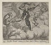 Plate 145: Hersilia Taken to the Heavens (Hersilia Romuli coniunx in Oram deam a Iunone constituitur), from Ovid's 'Metamorphoses'