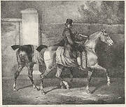 Two Horses Exercised by a Jockey