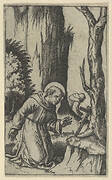 Saint Francis of Assisi praying before a crucifix, from the series 'Piccoli Santi' (Small Saints)