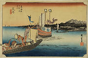 Ferry Crossing, Arai, from the series the Fifty-three Stations of the Tokaido (Hoeido edition)