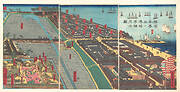 Yokohama Hon-chō...ni Miyozaki...kenkin zu|Detailed Print of Yokohama Hon-chō and the Miyozaki Pleasure Quarter