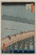 Sudden Shower over Shin-Ōhashi Bridge and Atake, from the series One Hundred Famous Views of Edo