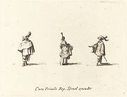 Lady with Dress Gathered Up, and Two Gentlemen