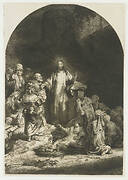 The Hundred Guilder Print: the central piece with Christ preaching, the plate arched