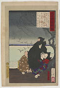 Higashiyama Yoshimasa in retirement watching plovers on the Yodo river, from the series Mirror of Famous Generals of Japan