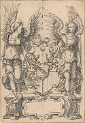 Two Angels Holding a Coat of Arms