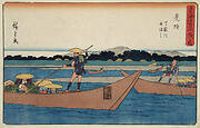 Ferry Crossing the Tenryū River, Mitsuke