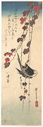 歌川広重画　蔦に柄長鳥|Long-tailed Tit on Autumn Ivy