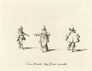 Lady with Outstretched Arm,  Seen from Behind, and Two Gentlemen