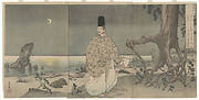 The poet Sugawara Michizane at the seashore