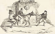 Three Children Playing with a Donkey (Trois enfants jouant avec un ane)