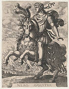 Plate 6: Emperor Nero on Horseback, from 'The First Twelve Roman Caesars', after Tempesta