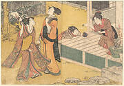 四季の花|New Year's Games, from the printed book Flowers of the Four Seasons (Shiki no hana)