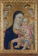 Madonna with Child, Saints Apollonia and Bernardino and four angels