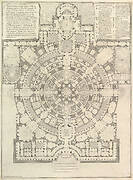 Plan of a spacious and magnificent College designed after the ancient gymnasia of the Greeks and the baths of the Romans..., from Opere Varie di Architettura, prospettive, grotteschi, antichità; inventate, ed incise da Giambattista Piranesi Architetto Veneziano (Various Works of Architecture, perspectives, grotesques and antiquities; designed and etched by Giambattista Piranesi, Venetian Architect)