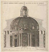 Cross-section of the church of Sant'Andrea al Quirinale, Rome, showing lantern, cupola, and altar