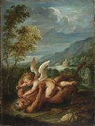 Cupid overcoming Pan (after Annibale Carracci)