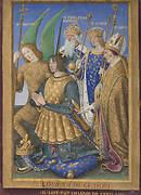 Louis XII of France Kneeling in Prayer, Accompanied by Saints Michael, Charlemagne, Louis, and Denis