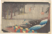 東海道五十三次　土山　春の雨|Spring Rain at Tsuchiyama, from the series Fifty-three Stations of the Tōkaidō