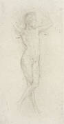 Nude Girl with Arms Raised