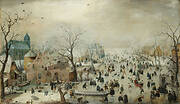 Winter Landscape with Ice Skaters