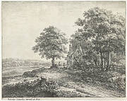 Grote lindeboom voor een herberg