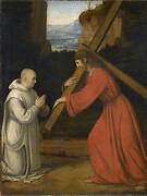 Christ Carrying the Cross and a Carthusian Monk