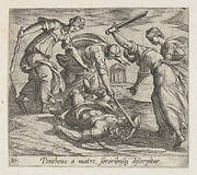 Plate 30: The Death of Pentheus (Pentheus a matre, sororibusq discerpitur), from Ovid's 'Metamorphoses'