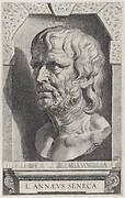 The bust of Seneca, in a stonework niche