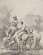 The shepherdess on a donkey