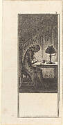 Young Man Writing by Lamplight