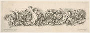 Design for a Frieze with Acanthus Scrolls and Playing Putti and Dogs, Plate 12 from:  'Decorative friezes and foliage' (Ornamenti di fregi e fogliami)