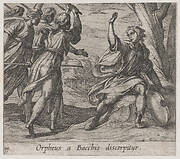 Plate 99: The Death of Orpheus (Orpheus a Bacchis discerpitur), from Ovid's 'Metamorphoses'