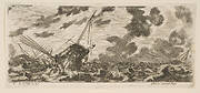 Plate 6: three ships in a storm, from 'Various Embarkations' (Divers embarquements)