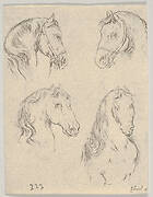 Plate 16: four studies of horse heads, from 'Various heads and figures' (Diverses têtes et figures)