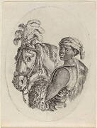 Black Groom with an Arabian Horse