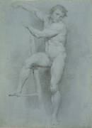 Male Nude Leaning on a Ladder