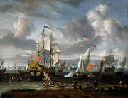 An English Yacht saluting a Dutch Man-of-War in the port of Rotterdam