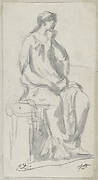 Classical Sculpture of a Pensive Woman