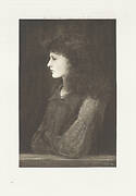 Portrait of Miss Gertrude Lewis. From the portfolio: The Work of E. Burne-Jones.