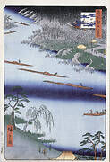 One Hundred Famous Views of Edo, Kawaguchi Ferry Crossing, Zenkoji Temple