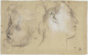 Two Head Studies, One of a Woman and the Other of a Man (for “Christ Taking Leave of His Mother”, Chantilly, Musée Condé)