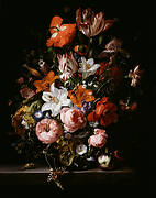 Flowers in a Glass Vase