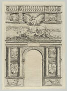 Triumphal arch, from 'Éloges et discours sur la triomphante réception du Roy en sa ville de Paris ...' by Jean-Baptiste de Machault