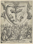 Four Saints Adoring Christ Crucified on the Sacred Heart